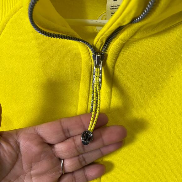 Lululemon Scuba Oversized Funnel Neck Half Zip Sonic Yellow Size M/L Athleisure - Picture 7 of 8